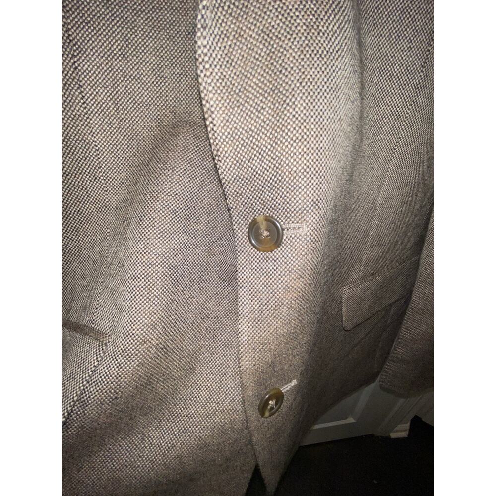 Vintage Stafford Brown‎ Tweed Wool Blazer Sport Coat Jacket Elbow Patch XL SZ 42 - Picture 7 of 12